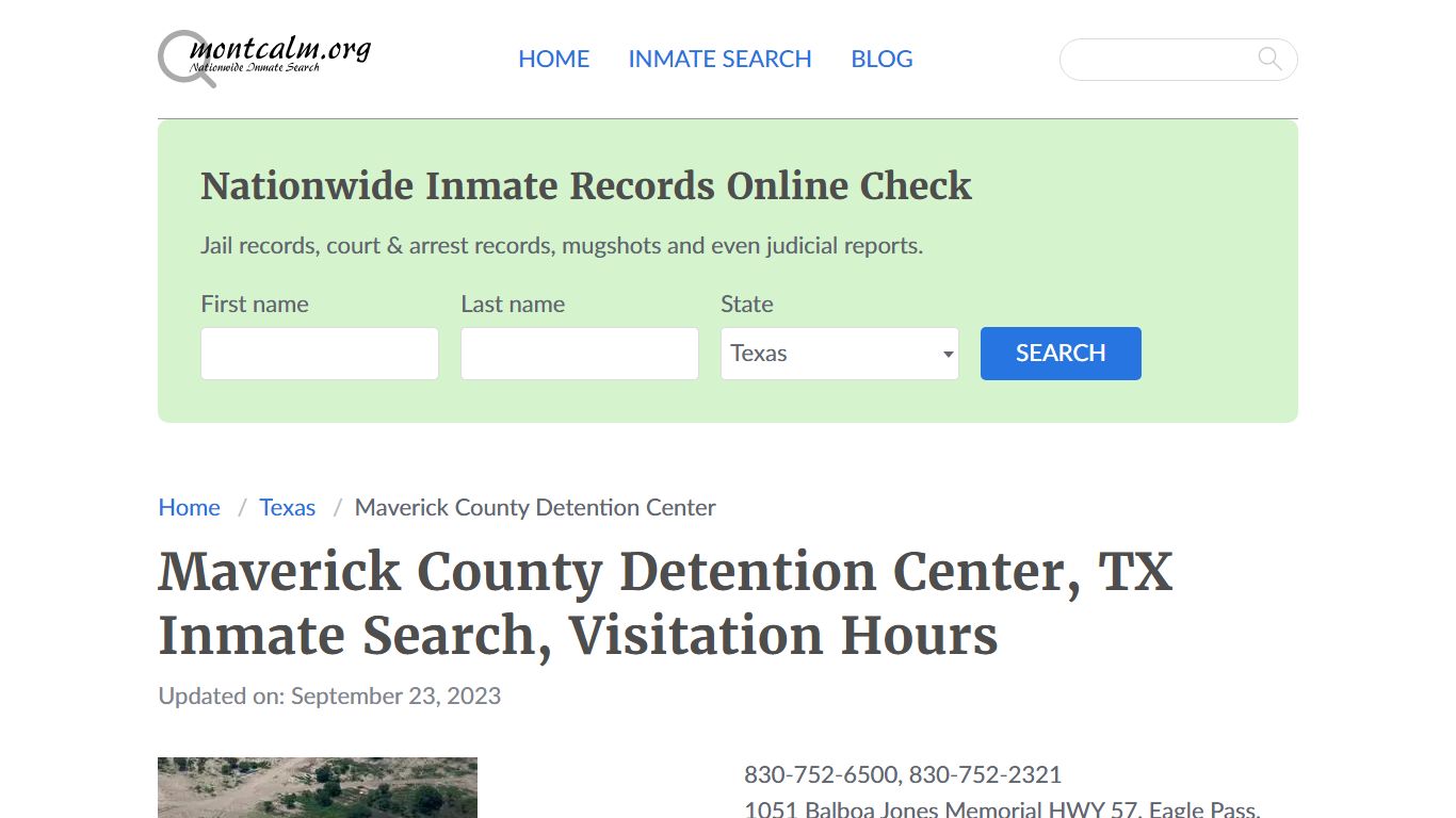 Maverick County Detention Center, TX Inmate Search, Visitation Hours